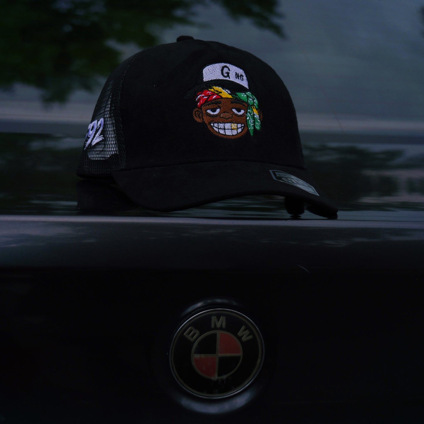 GiftdGarment Suede Trucker Hat -black