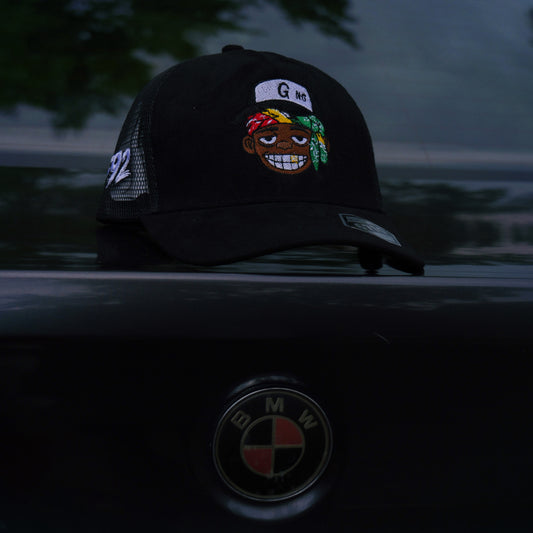GiftdGarment Suede Trucker Hat -black